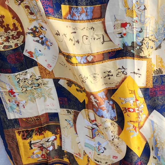 Waiki Asian water carrier silk scarf‎ NWT - Picture 8 of 10
